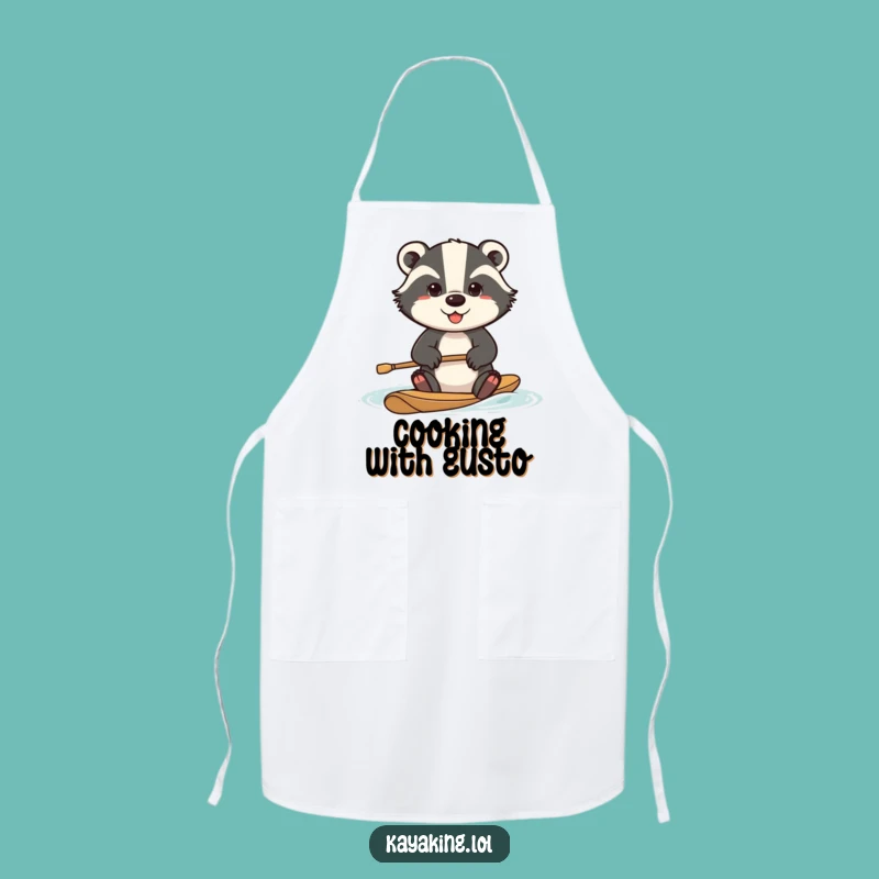 Funny Determined Badger Apron: Cook with Intense Effort and Humor