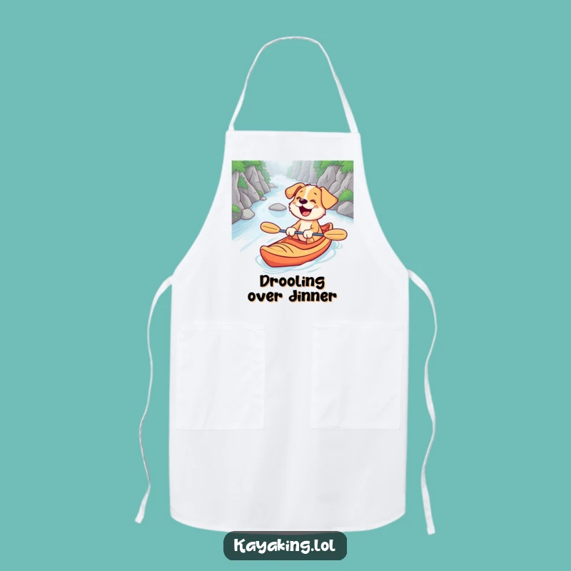 Funny Puppy Kayaking Apron - Kitchen Laughter for Dog Lovers