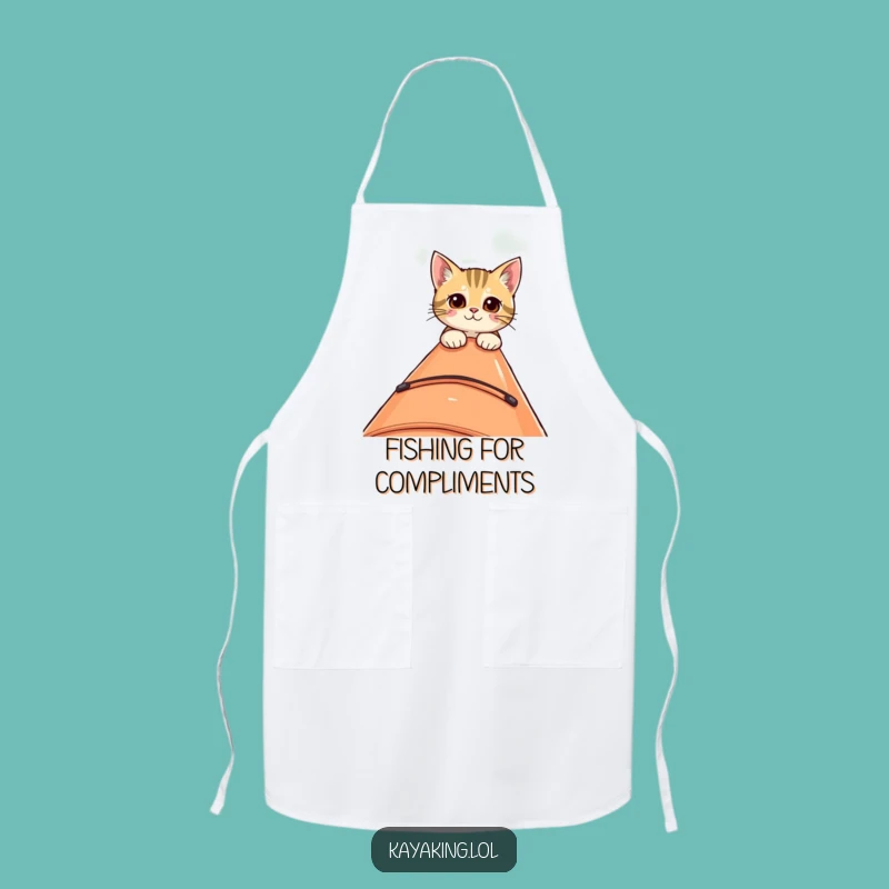 Funny Curious Cat Kayak Apron - Kitchen Exploration Gift