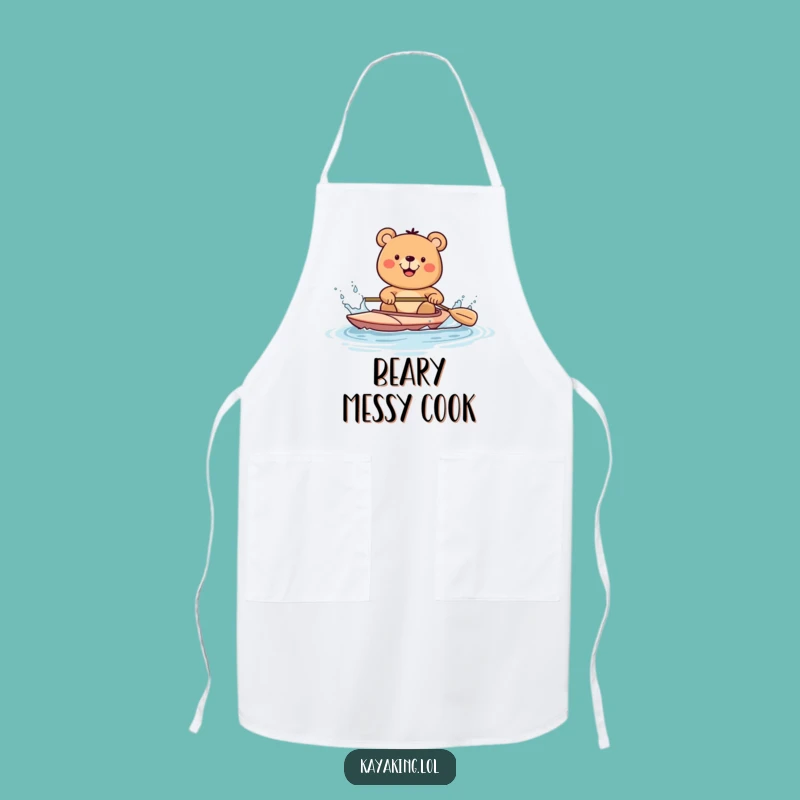Funny Bear Kayak Apron: Playful Chef's Helper Gift