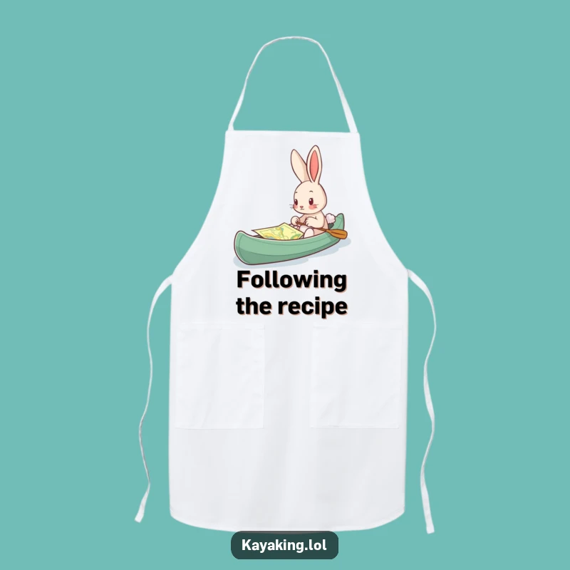 Funny Bunny Kayak Map Apron: Curious Kitchen Wear, Perfect Gift for Cooks