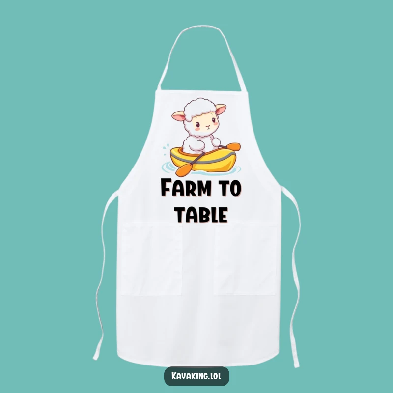 Funny Fluffy Sheep Kayak Apron - Cute Cartoon Animal Cooking Gift