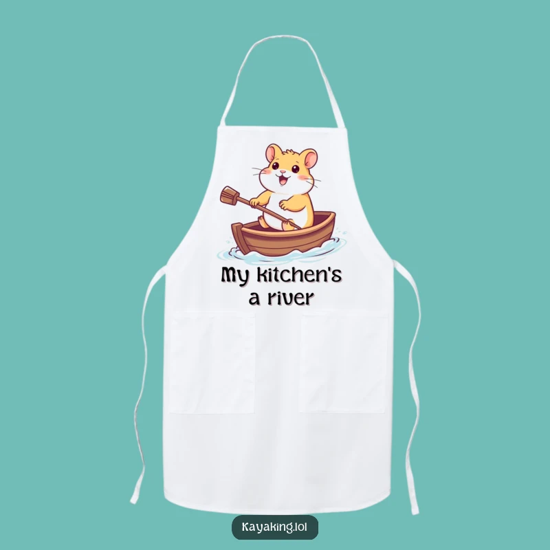 Funny Hamster Boat Race Apron: Cheerful Chef's Paddle Protection, Great Funny Gift!