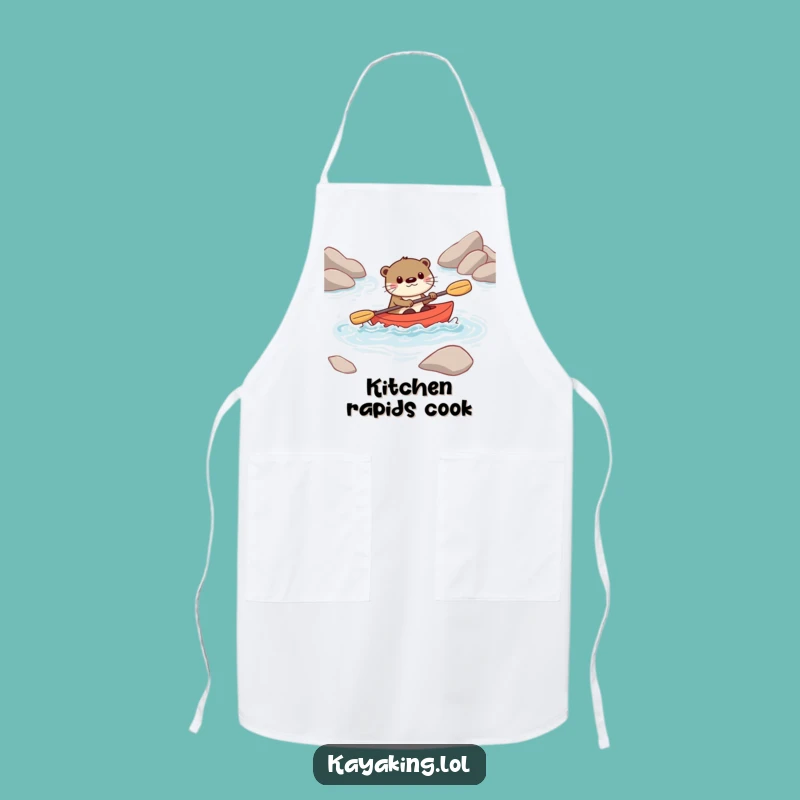 Funny Otter Kayak Apron: Playful Chef Character, Perfect Humorous Gift for Kitchen Adventures