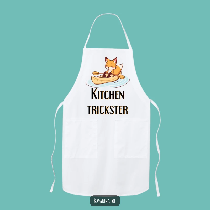 Funny Fox Kayaking Apron: Graceful Navigator, Kitchen Style, Perfect Funny Gift