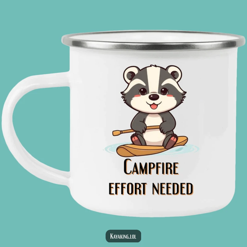 Funny Determined Badger Camping Mug: Intense Brews for Determined Adventurers
