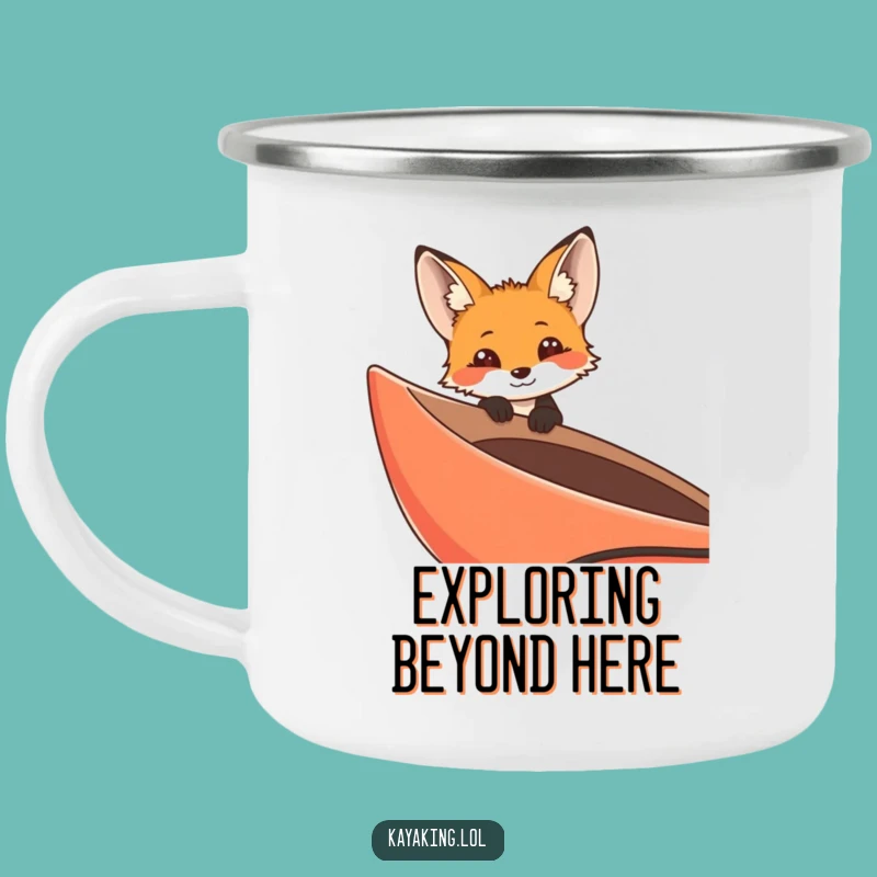 Funny Curious Fox Kayak Camping Mug - Outdoor Adventure Companion