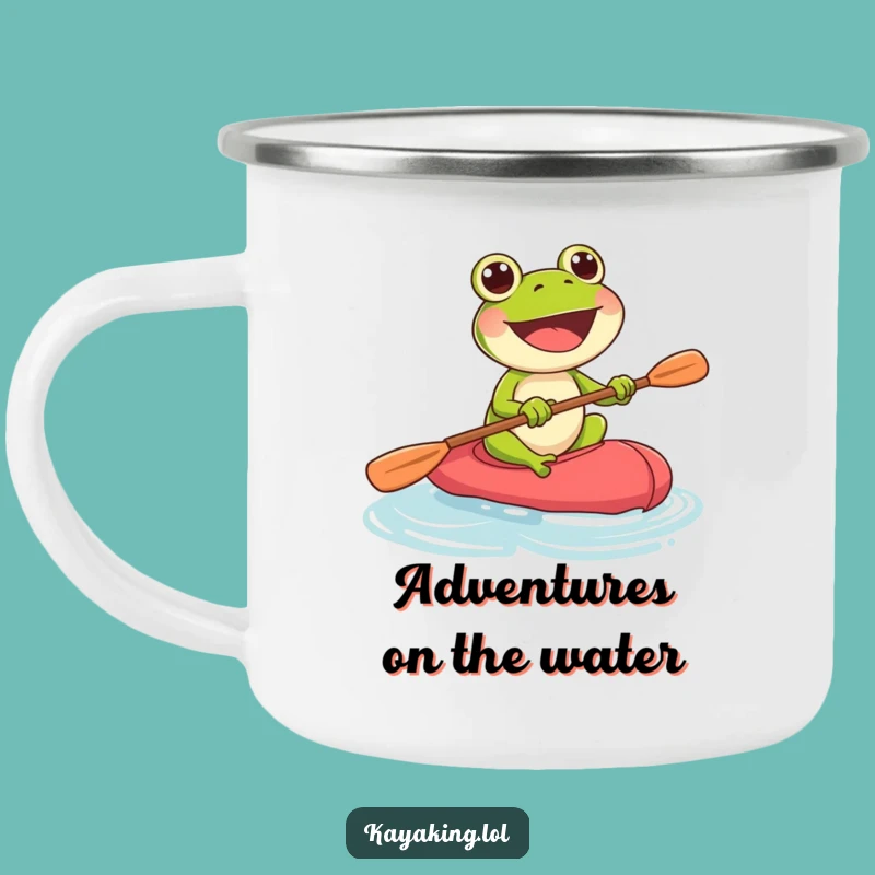 Funny Frog Kayak Camping Mug: Joyful Paddler Adventure, Great Funny Gift!