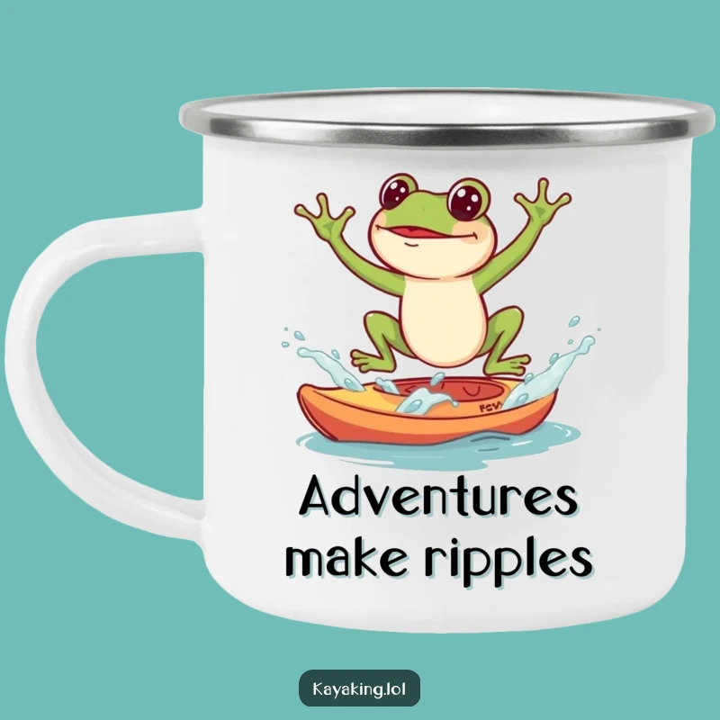 Funny Frog Kayak Splash Camping Mug: Humorous Outdoor Gear, Perfect Trail Gift