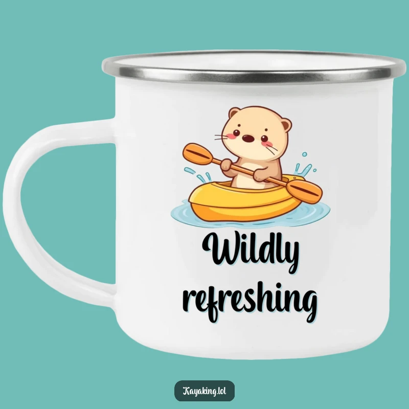 Funny Otter Camping Mug Playful Kayaker's Adventure Gift