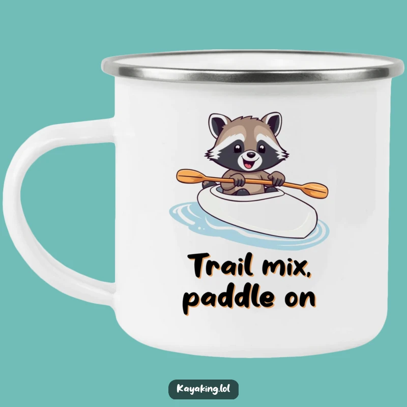 Funny Raccoon Kayak Camping Mug: Adventure Drinkware Gift