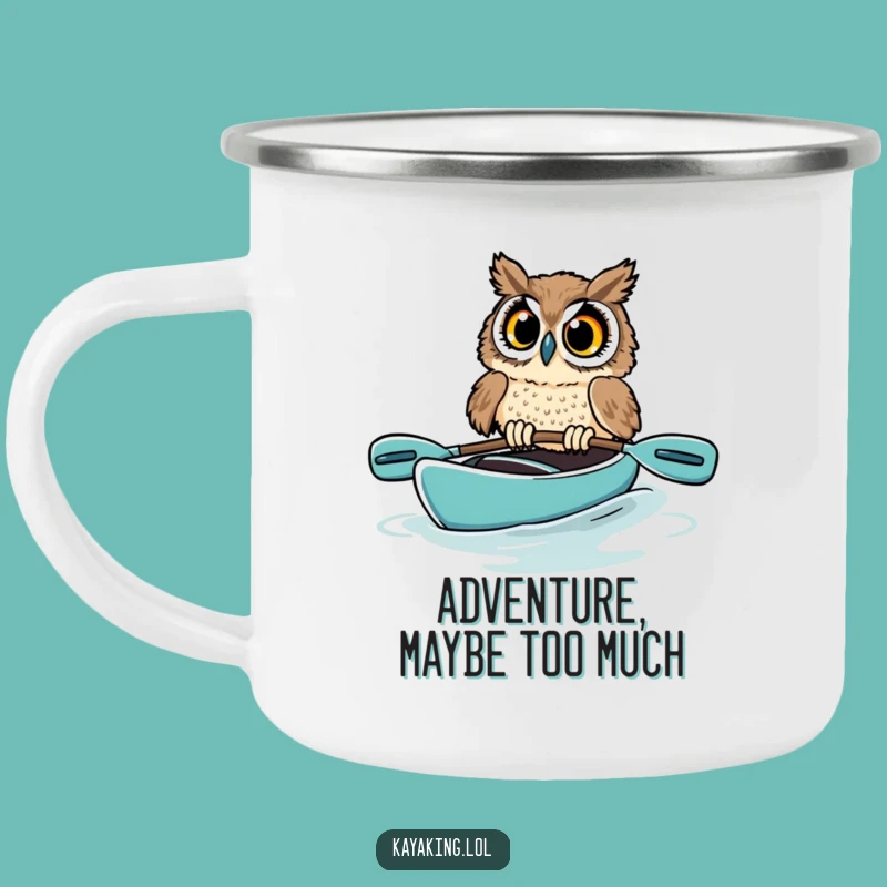 Funny Startled Owl Camping Mug: Outdoor Kayak Fails for Adventurous Souls Gift
