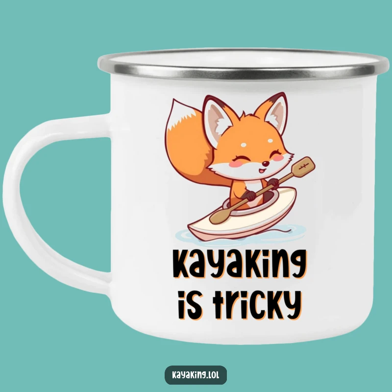 Funny Fox Kayaking Camping Mug: Hilarious Adventure Brews for Outdoor Fun