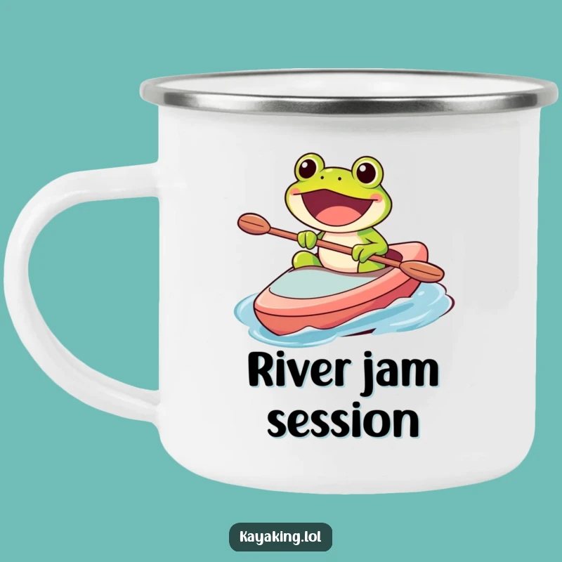 Funny Frog Kayak Camping Mug: Durable Character, Perfect Humorous Gift for Outdoor Brews