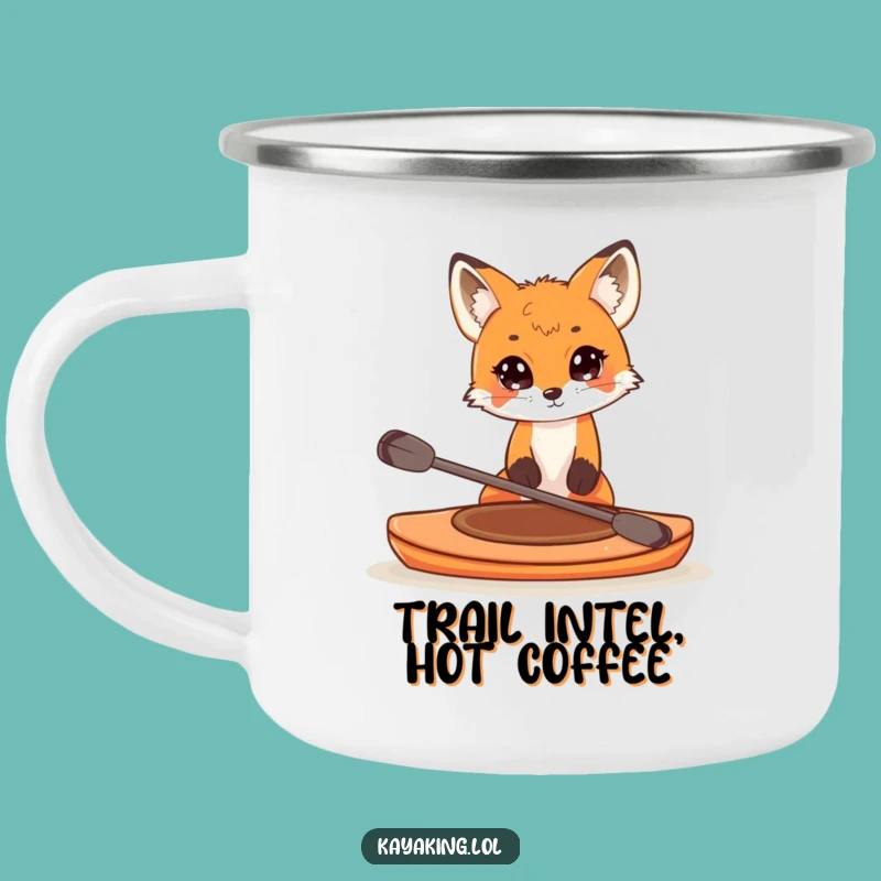 Funny Fox Kayaking Camping Mug - Adventure & Curiosity!