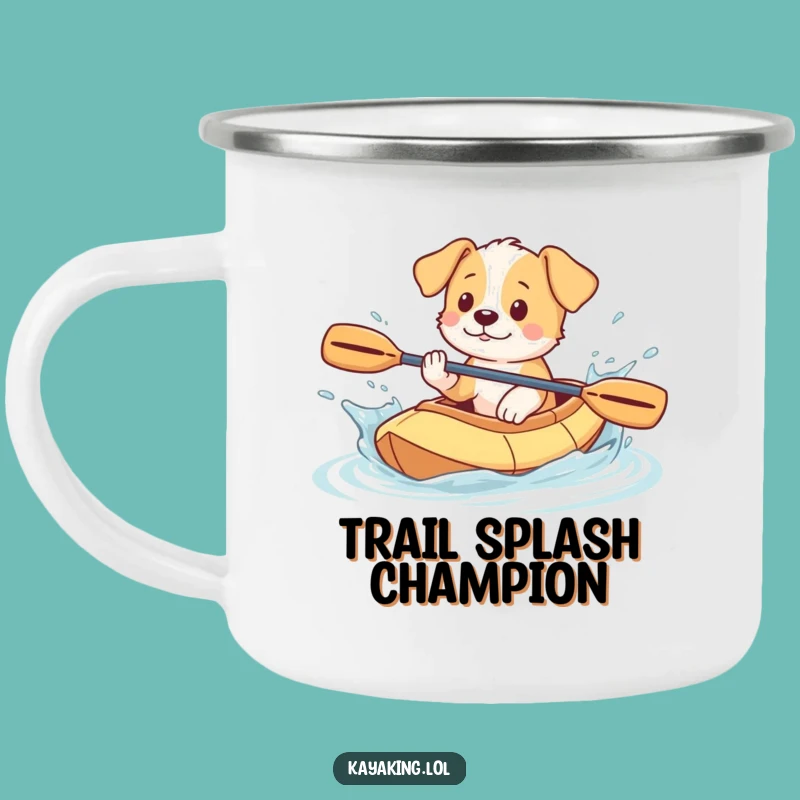 Funny Puppy Kayak Camping Mug: Splashy Pup's Outdoor Fun, Durable & Hilarious Funny Gift