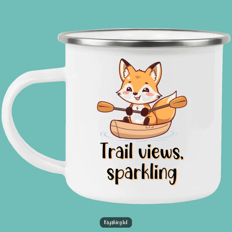 Funny Fox Kayak Camping Mug: Adventure Drinkware Gift