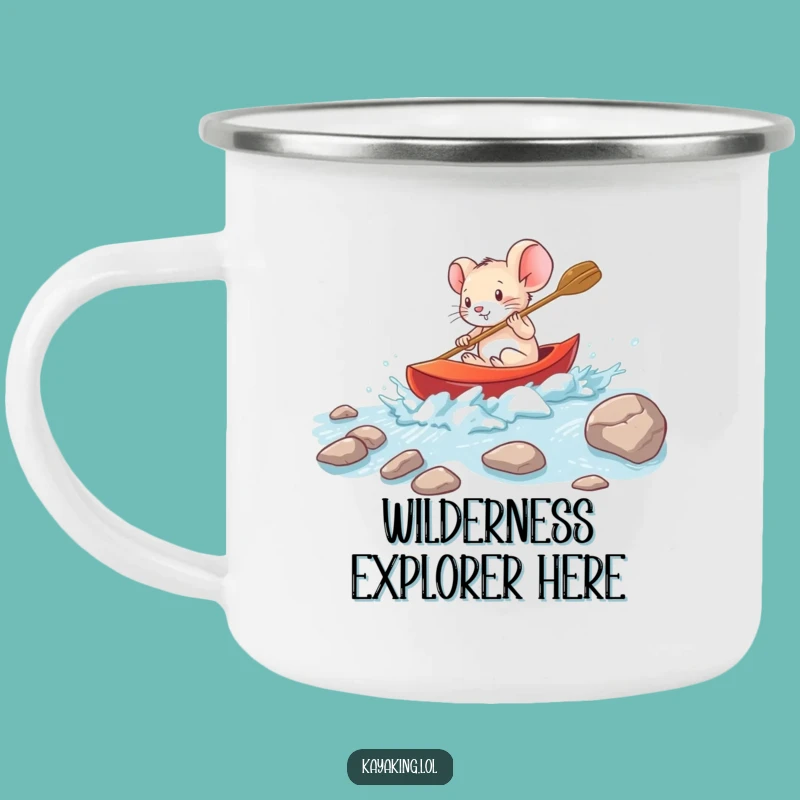 Funny Brave Mouse Kayak Camping Mug - Outdoor Adventure Companion