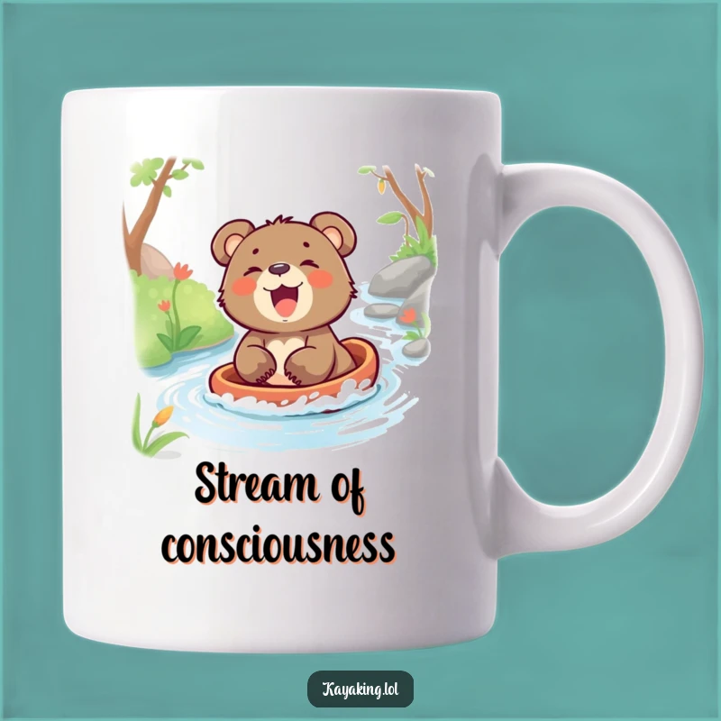 Funny Bear Cub Stream Mug: Laughing Adventure, Perfect Funny Gift