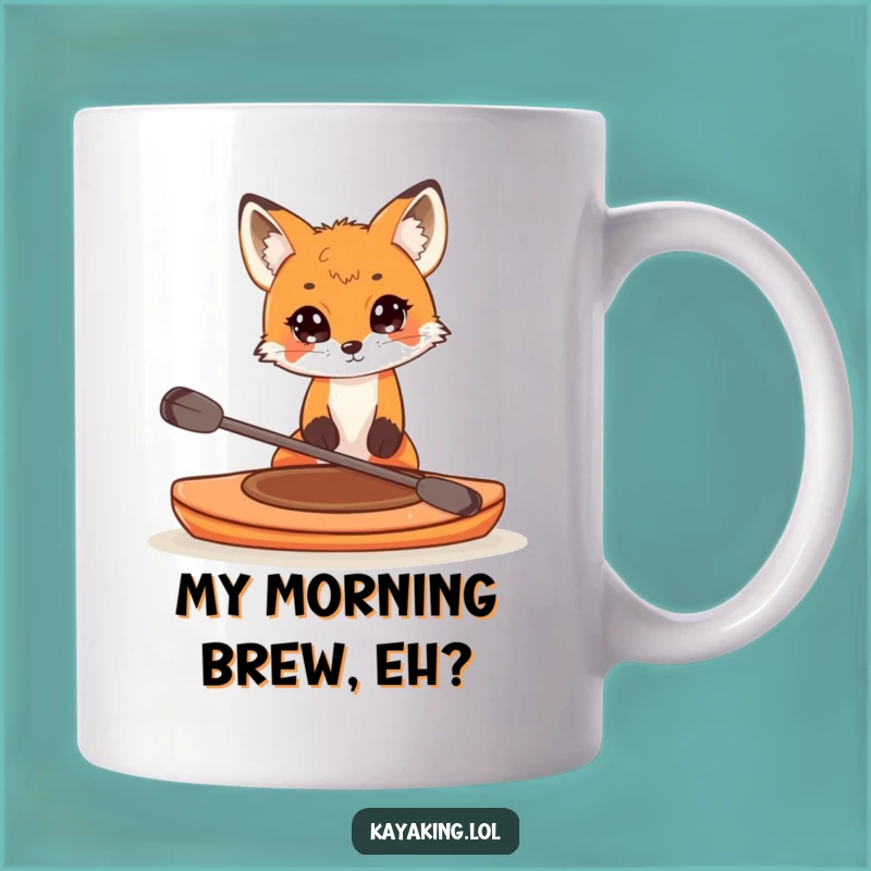 Funny Fox Kayaking Mug - Curious Explorer Water Adventure Gift