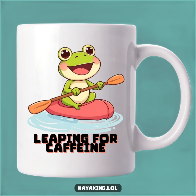Funny Frog Kayak Mug: Joyful Paddler, Enthusiastic Frog, Perfect Funny Gift!