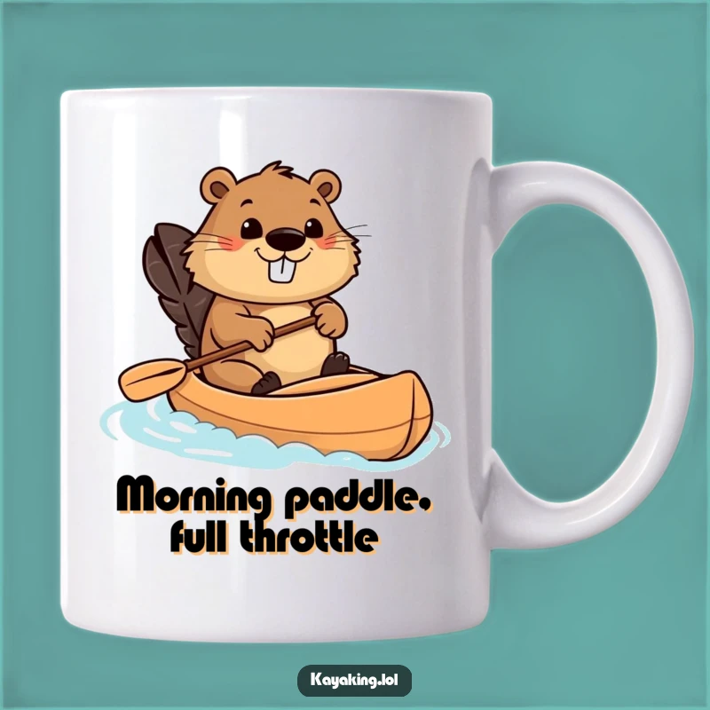 Funny Beaver Kayaking Mug: A Determined Paddler Makes a Hilarious Gift