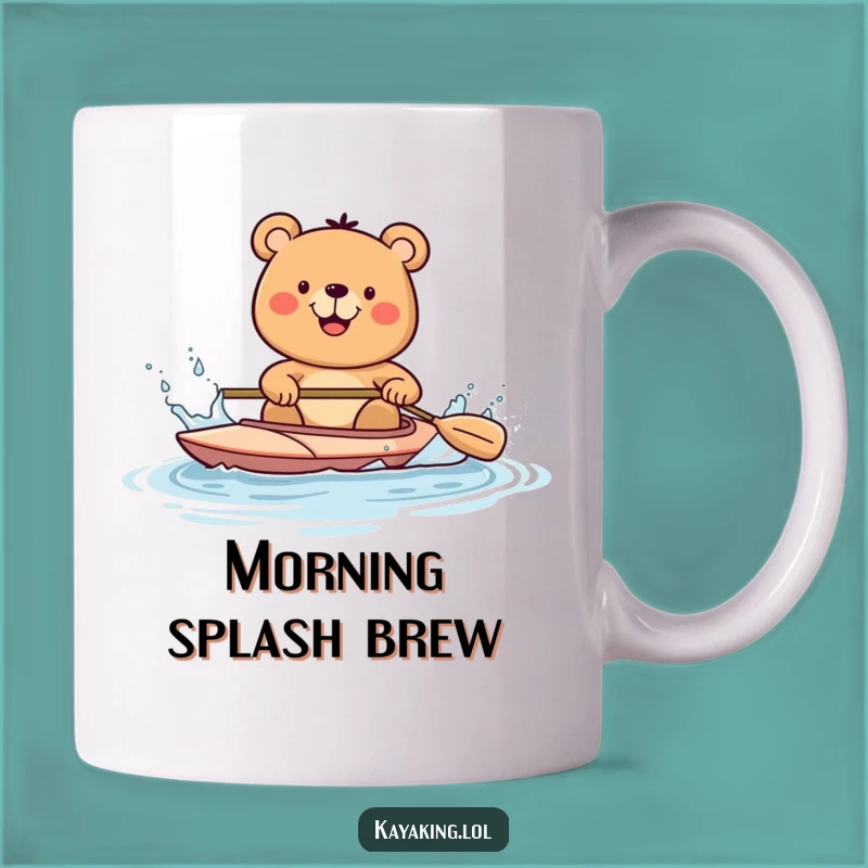 Funny Bear Kayak Mug: Playful Paddler Gift for Outdoor Lovers
