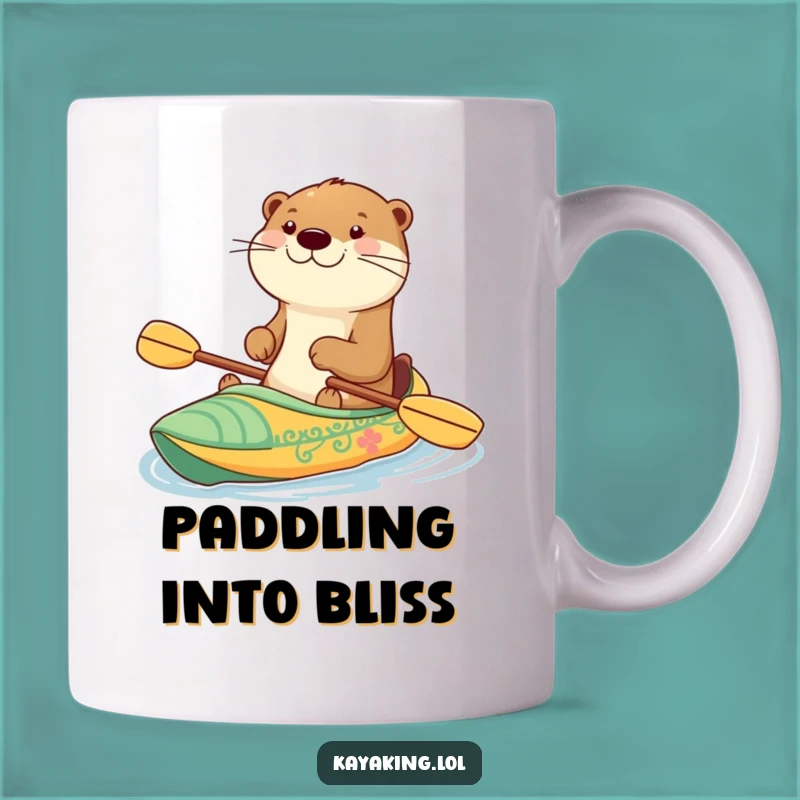 Funny Happy Otter Kayak Mug - Adorable Animal Lover Gift