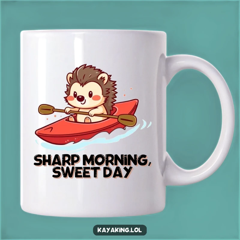 Funny Hedgehog Kayaking Mug - Adorable Water Adventure Gift
