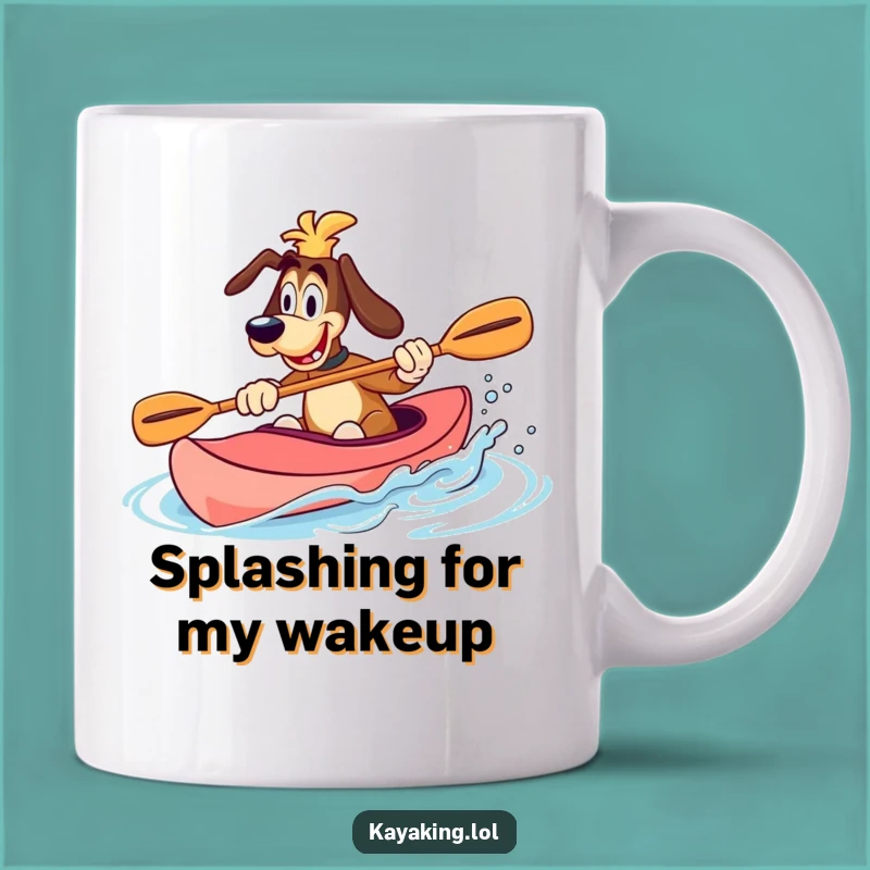 Funny Dog Kayak Splash Mug: Hilarious Water Adventure Gift for Outdoor Pups