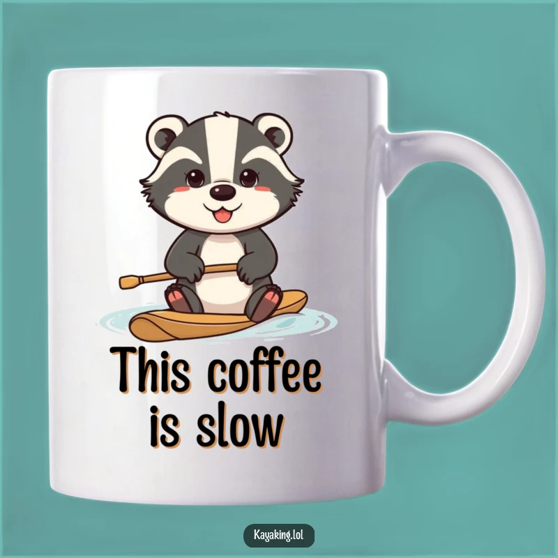 Funny Determined Badger Mug: Intense Effort, Hilarious Paddle Gift for Strength