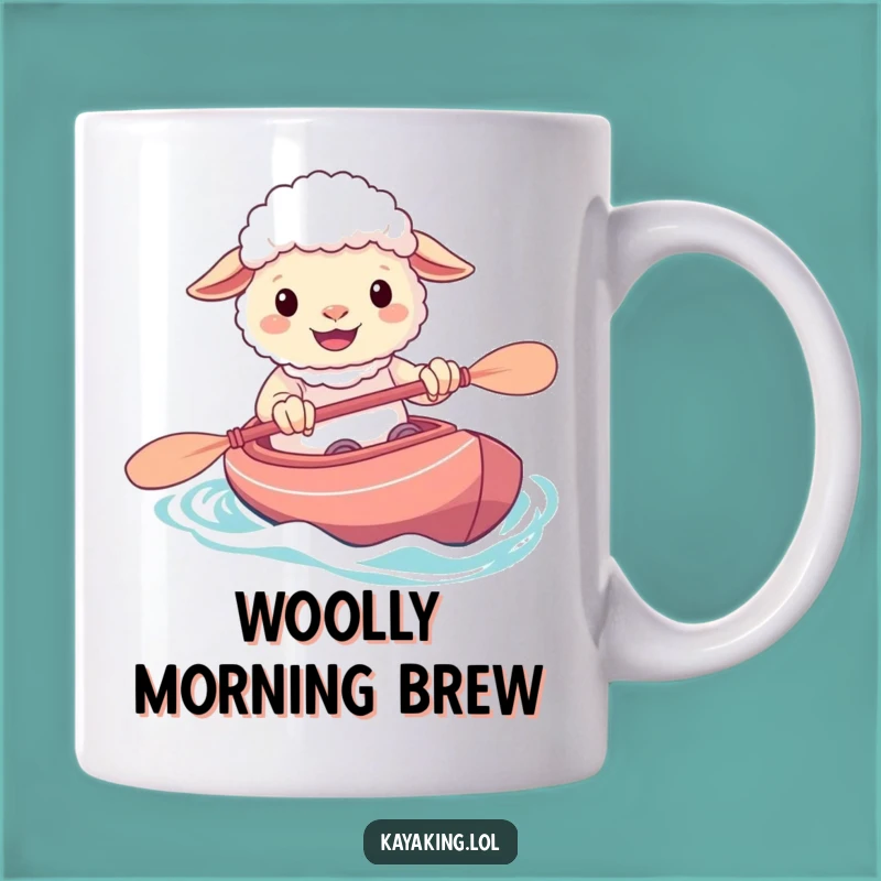 Funny Sheep Kayak Mug: Grinning Paddler, Perfect Funny Gift