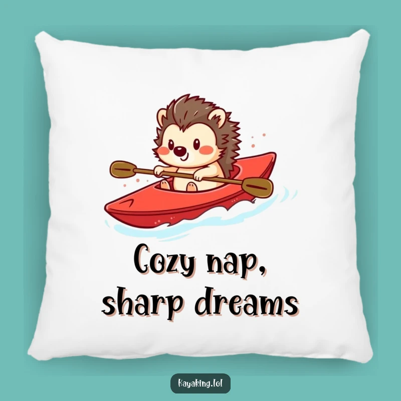 Funny Hedgehog Kayaking Pillow - Adorable Accent for Cozy Spaces