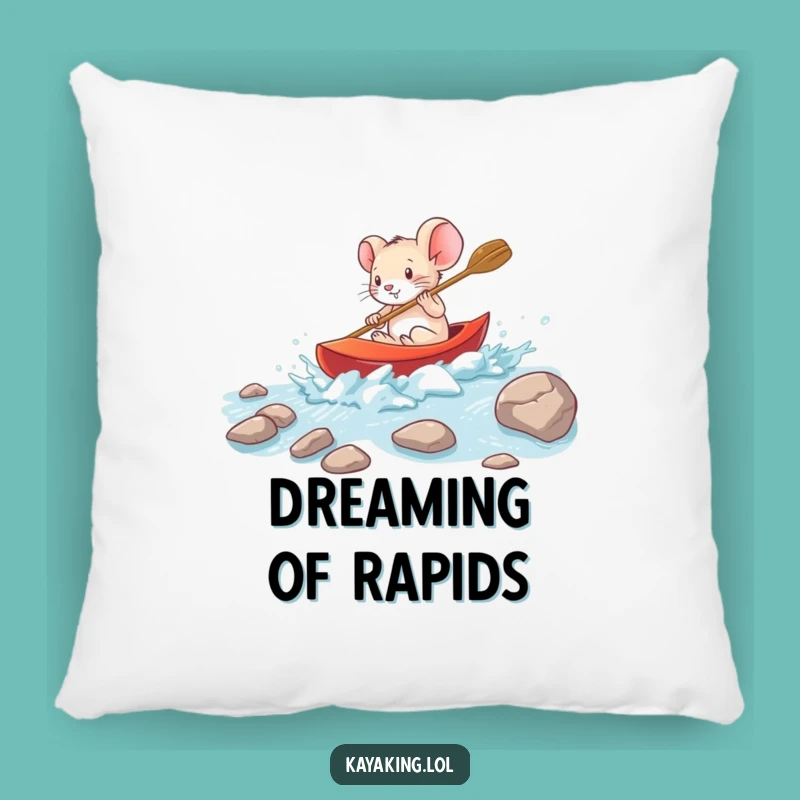 Funny Brave Mouse Kayak Pillow - Cozy Adventure Accent