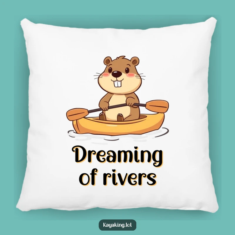 Funny Beaver Kayak Pillow: Cozy Up With An Enthusiastic Paddler