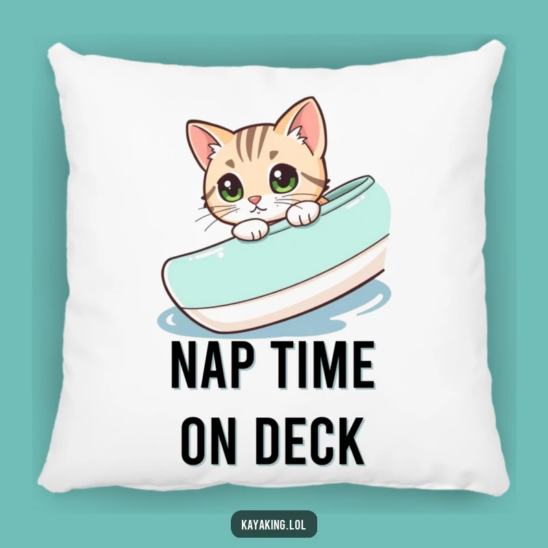 Funny Cat Kayak Pillow: Curious Kitty Comfort, Ideal Funny Gift!