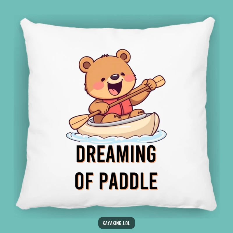 Funny Excited Bear Kayak Pillow - Comfy Wilderness Companion Gift