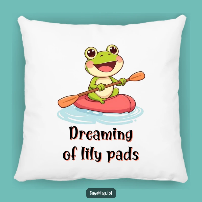 Funny Frog Kayak Pillow: Joyful Paddler Comfort, Great Funny Gift!