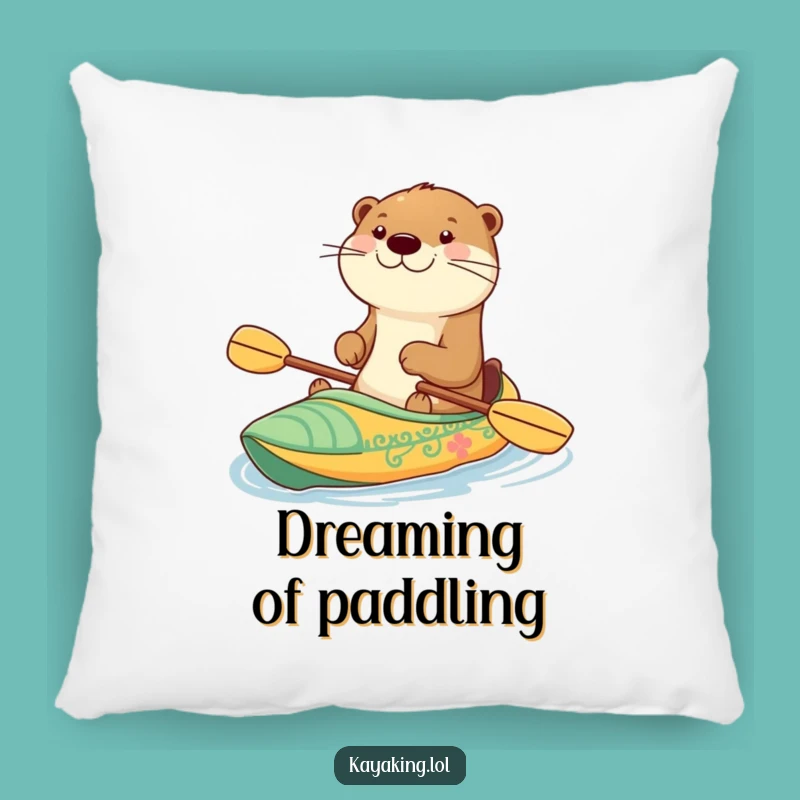 Funny Happy Otter Kayak Pillow - Comfy Adventure Buddy Gift