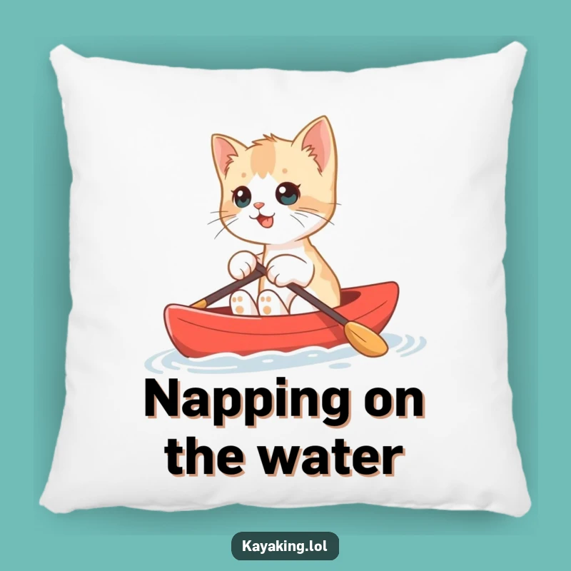 Funny Kitten Kayak Pillow: Cute Cat Bobbing Comfort, Plush Funny Gift