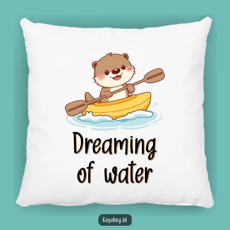Funny Otter Kayaking Pillow - Adorable Accent for Cozy Spaces