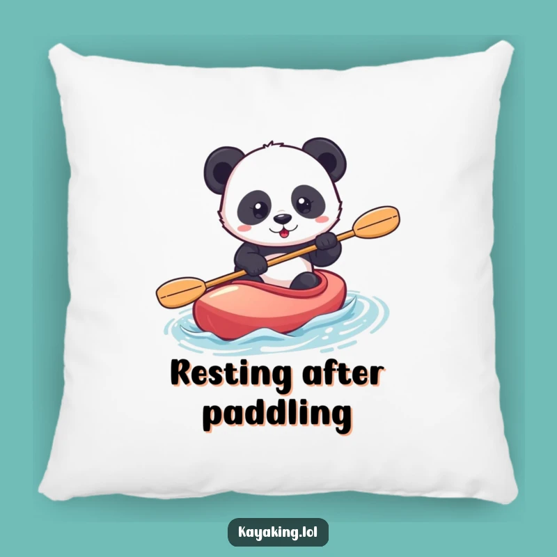 Funny Panda Kayaking Pillow: Confident Rider, Comfy Support, Unique Funny Gift