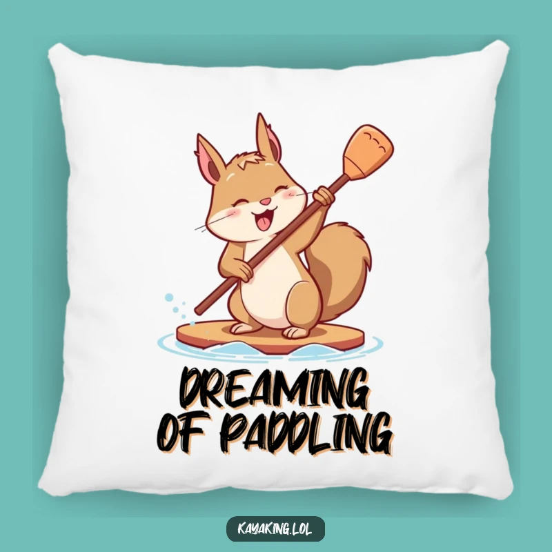 Funny Squirrel Paddle Pillow: Cozy Determination, Adorable Funny Gift
