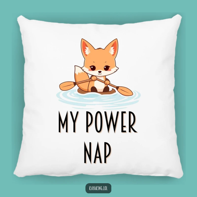 Funny Determined Fox Pillow: Cozy Kayak Comfort for Ambitious Decor - Gift