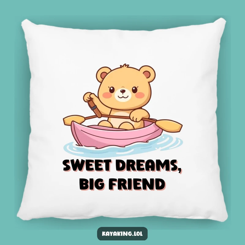 Funny Happy Bear Kayak Pillow: Cozy Cheerful Cushion, Perfect Gift
