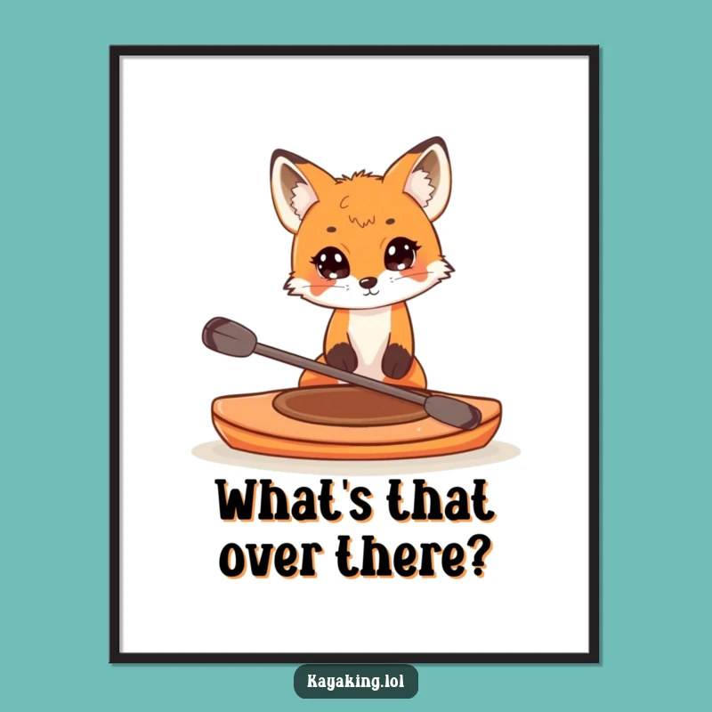 Funny Fox Kayaking Digital Art - Instant Mystery for Your Walls