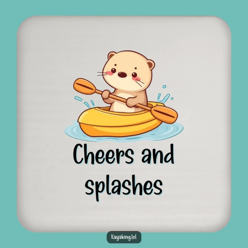 Funny Otter Kayak Coaster Set Playful Bar Accessory Gift