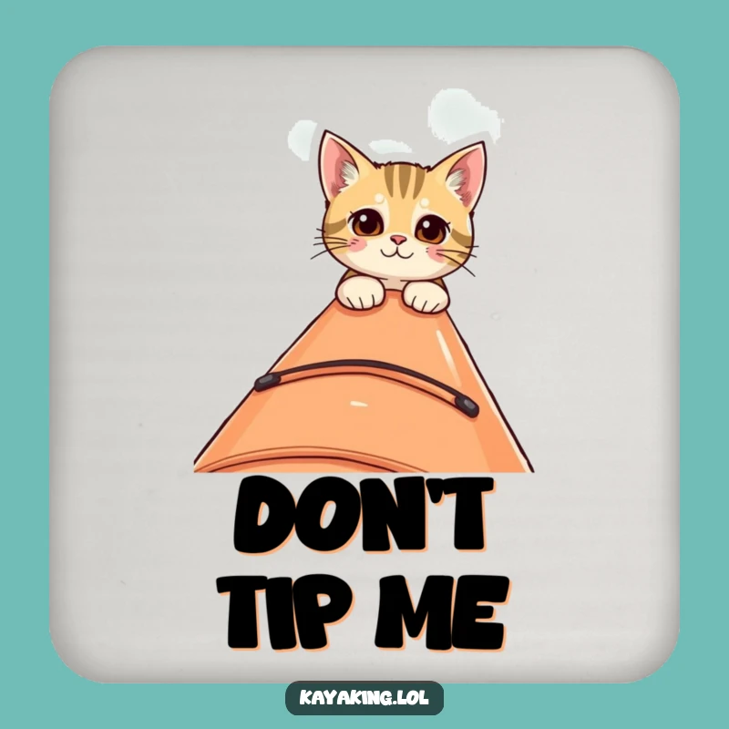 Funny Curious Cat Kayak Coaster - Protect Surfaces with Intrigue