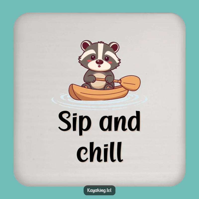 Funny Brave Badger Drink Coaster: Protect Surfaces with Kayak Charm - Gift