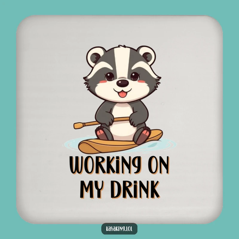 Funny Determined Badger Coaster: Protect Surfaces with Intense Effort Style